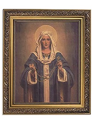 Ertürk Store Ilham Verici Çerçeveli Baskı Our Lady Of The Rosary, 11WX135H, Kahverengi