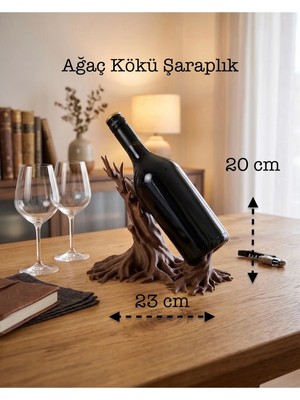 Maison Luré Modern Tasarım Ağaç Kökü Şaraplık Dekoratif Şarap Standı 20X23 cm Şaraplık & Servis