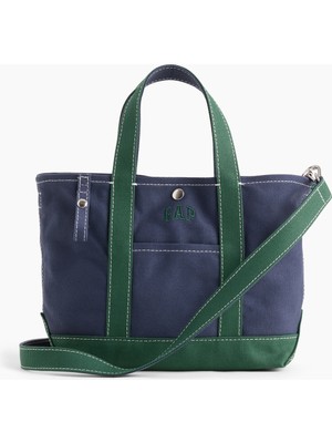 Gap Kız Çocuk Lacivert Kanvas Logo Mini Tote Çanta