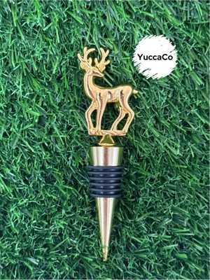 Maison Luré Ren Geyiği Yılbaşı Temalı Gold Metal Şişe Tıpası Şaraplık & Servis Arabası