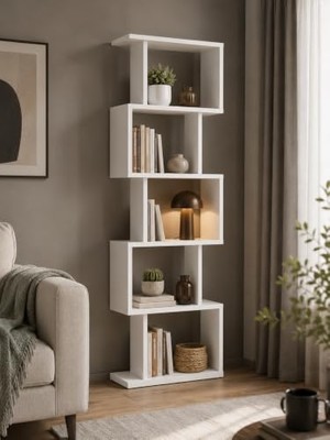 Tulsa Dekoratif Kitaplık ve Çok Amaçlı Raf Ünitesi | Modern Salon ve Ofis Kitaplığı