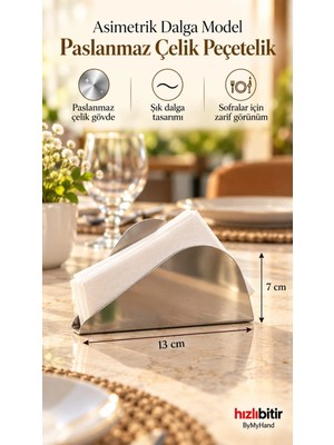 Bymyhand Paslanmaz Çelik Ev Lokanta ve Restoran Için Peçetelik No1