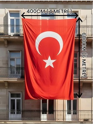Türk Bayrağı (400X600) Raşel Kumaş - Parlak ve Canlı Kumaş