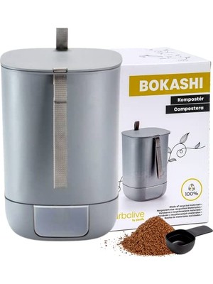 Ertürk Store 10,6 L Geri Dönüştürülmüş Plastik Bokashi Mutfak Kompostosu, 1 kg Aktivatör Çantası