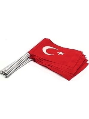 Lona Sanat Sopalı Kumaş Türk Bayrağı (20 x 30) - 10 Adet