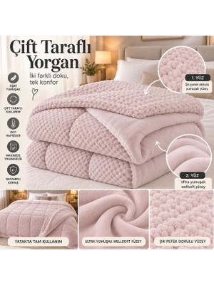 Dolce Mariee Çift Kişilik | Çift Taraflı Welsoft Yorgan – Ultra Yumuşak, Sıcak Tutan Yorgan 200X220CM | Toz Pembe