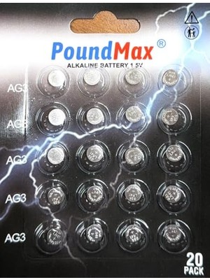Ertürk Store 20 x Ag3 LR41 LR736; L736; G3; G3A; 3ga; 192; GP192; V3GA; RW87 1.5V Alkalin Düğme Piller Küçük Elektronik Ev Aletleri, Ölçüm Cihazları, Araba Anahtarları