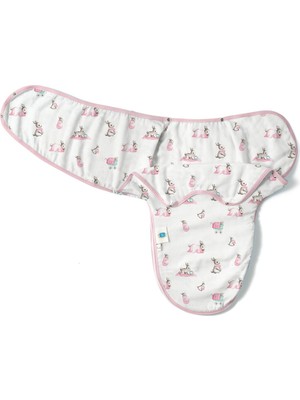 Deux Lapıns% 100 Pamuk Müslin Bebek Hazır Kundak – Bébé Lapin Rose KNDK1019