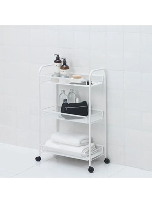 Maison Luré Servis Arabası Çelik Tekerlekli Beyaz 26X48X77 cm Şaraplık & Servis Arabası