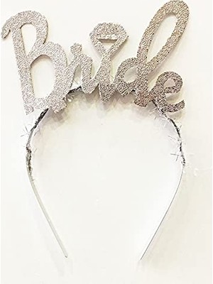 Ertürk Store Gümüş Renk Bekarlığa Veda Italik Yazı Alyanslı Bride Taç Smrbride-Pmgumus6