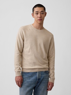 Gap Erkek Bej Cashsoft Crew Kazak
