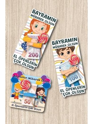 Ertürk Store 10 Adet Bayram Harçlık Kartı, Ramazan Süsleri