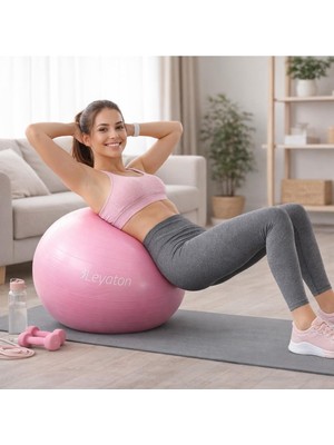Tr 65 cm Pilates Topu, Pembe, Pompa Dahil