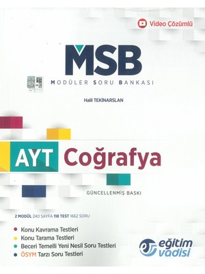 Eğitim Vadisi Ayt Coğrafya Modüler Soru Bankası