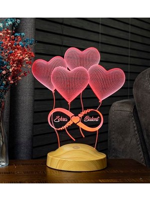 Ertürk Store Lamba, Sevgililer Günü Hediyesi, 14 Şubat Hediyesi, Eşe - Sevgiliye Hediye, Seni Seviyorum Yazılı Hediye, Sonsuz Aşk Hediyesi 3 Boyutlu LED