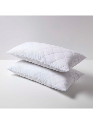 Teksnil Home %100 Pamuk 2 Adet Kapitoneli Yastık Alezi Koruyucu Koruyucu Yastık Kılıfı 50 x 70 cm