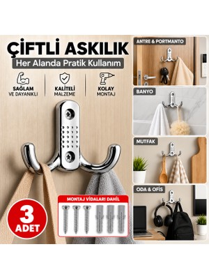 Reis Kulp Portmanto Vestiyer Duvar Dolap Elbise Askısı Noktalı  Krom Metal Mobilya Kapı Askılığı Askılık