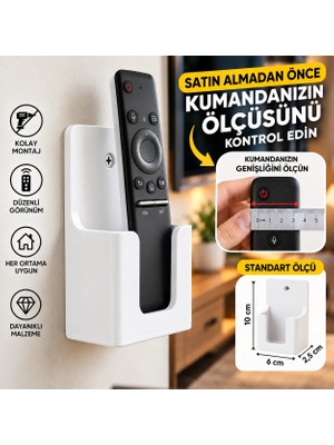 By Konseptt 3'lü Duvar Tipi Kumanda Tutucu Standı - TV ve Klima Kumanda Askısı Organizer