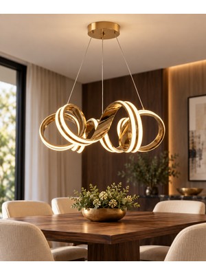Kumsar Aydınlatma Deniz Yıldızı Tek Top LED Avize Gümüş Krom Kasa Modern Sarkıt Tavan Aydınlatması Salon Oturma Odası Mutfak ve Yatak Odası