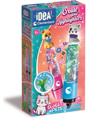 Clementoni Idea Fosforlu Kalem Tasarım Seti Evcil Hayvanlar