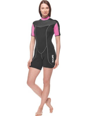 Seac Sense Short, Şnorkelle Yüzme ve Sualtı Dalışı Için Kısa Dalış Elbisesi, 2,5 mm Neopren, Kadın, Siyah, M