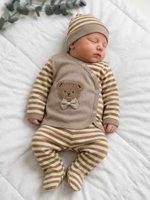 Panfilia Erkek Bebek Hastane Çıkışı 3'lü Set / Zıbın