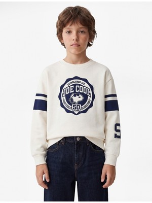 Koton Erkek Çocuk Sweat 7WKB10043TK Ekru