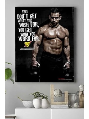 Ertürk Store (PSTER18445) Work For Vücut Geliştirme Body Building Fitness Kanvas Tablo 50 x 70
