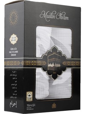 Ertürk Store Lüks Müsli̇n Kumaş Hac ve Umre Ihramı, %100 Pamuk, Terletme Yapmaz, Hafif