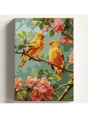 Ertürk Store 40X50 cm Çıtalı Sarı Kanarya Temalı Sayılarla Boyama Seti