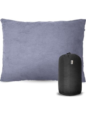 Ertürk Store Kamp Yastığı; Seyahat Yastığı, Silikon Elyaf Dolgulu Hafif Küçük Yastık, Orta Sertlikte, Nefes Alabilir Kılıf, Kamp, Uçak ve Araba 35X50 cm Polar Antrasit