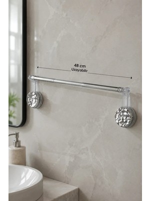 Maison Luré Şeffaf Ayarlanabilir Banyo Havluluk Banyo Askısı