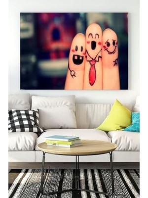 Ertürk Store PSTER17497 Neşeli Parmaklar Eğlenceli Mizahi Kanvas Tablo 50 x 70