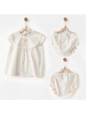 Andywawa AC26541 Little Swan Love Elbise Takım Ekru