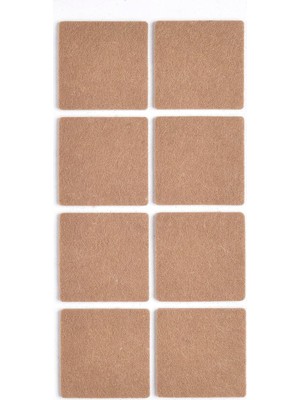 Str Store Kahverengi 8 Adet Yapışkanlı Sandalye, Masa, Koltuk Altı Parke Koruma Keçesi, Kare, 5 cm