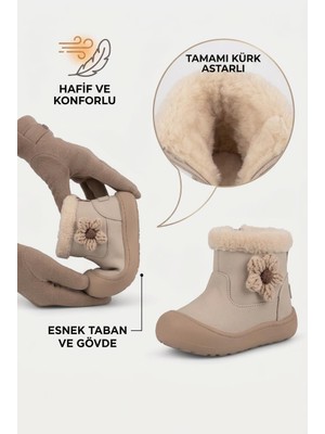 Vicco Winter Kız Bebe Içi Kürklü Çiçekli Kısa Fermuarlı Bot 946.B26K.260