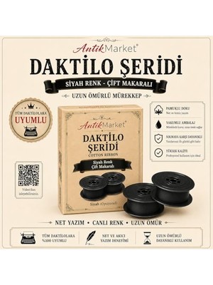 Ertürk Store Siyah Çift Makaralı Daktilo Şeridi