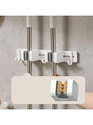 Maison Luré Ecoco Duvara Yapışkanlı Fırça-Mop Tutucu Banyo Askısı