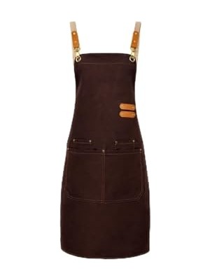 Ertürk Store Kahverengi, Suya Dayanıklı Ayarlanabilir Barista Önlüğü, Cepli, 74 cm