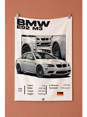 Bmw E92 M3 Dekoratif Duvar Örtüsü Duvar Halısı