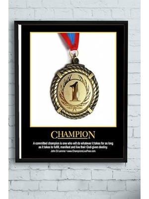 Ertürk Store Champion Motivasyon Çerçeveli Tablo (40X50 Cm), PSTER10470