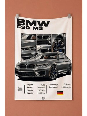 Bmw F90 M5 Dekoratif Duvar Örtüsü Duvar Halısı