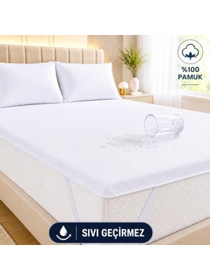 Ertürk Store %100 Pamuk Su Sıvı Geçirmez Köşe Lastikli Alez Tek Çift Bebek Park Yatak Koruyucu Alez (120 x 200)