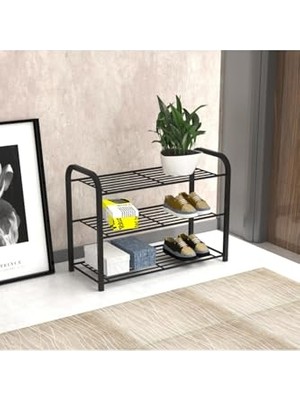Ertürk Store Retohome Metal 3 Katlı Ayakkabılık ve Çok Amaçlı Raf 2320