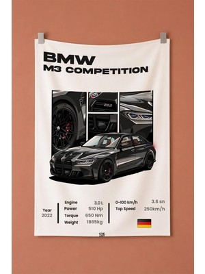 Bmw M3 Competition Dekoratif Duvar Örtüsü Duvar Halısı