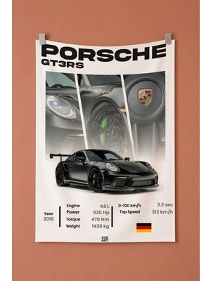 GT3RS Porsche Dekoratif Duvar Örtüsü Duvar Halısı