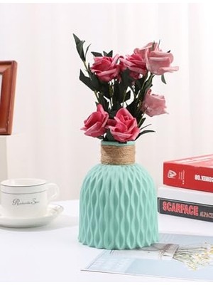 Ertürk Store Dekoratif Vazo Yapay ve Kuru Çiçek Vazosu Açık Yeşil