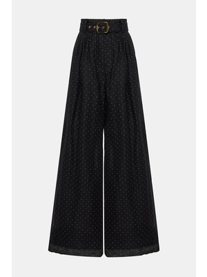 Zimmermann Zımmermann Black Wide-Leg Linen Trousers