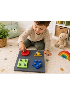 3D Baskı Montessori Şekil Eşleştirme Oyunu - Eğitici Ince Motor Beceri Seti