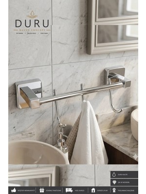 Maison Luré Krom Üç Kancalı Bornoz Havlu Askılığı Banyo Askısı